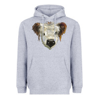 Heather Grey white calf scottish Heavyweight Hoodie - BarkalooDesign