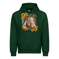 Forest Green appaloosa horse with sunflowers and western background Urban Hoodie - LillyAllenDesigns