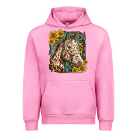 Fuchsia Pink appaloosa horse with sunflowers and western background Urban Hoodie - LillyAllenDesigns