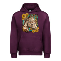 Mauve Wine appaloosa horse with sunflowers and western background Urban Hoodie - LillyAllenDesigns