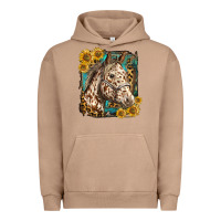 Pigment Burro appaloosa horse with sunflowers and western background Urban Hoodie - LillyAllenDesigns