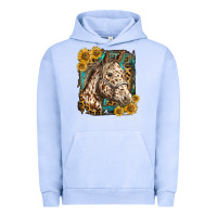 Pigment Grape Ice appaloosa horse with sunflowers and western background Urban Hoodie - LillyAllenDesigns