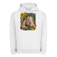 Pigment Lunar Rock appaloosa horse with sunflowers and western background Urban Hoodie - LillyAllenDesigns