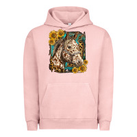 Pigment Salmon appaloosa horse with sunflowers and western background Urban Hoodie - LillyAllenDesigns