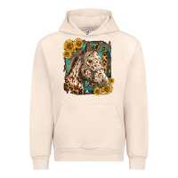 Sandshell appaloosa horse with sunflowers and western background Urban Hoodie - LillyAllenDesigns