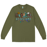 Army Green medical asistant Long Sleeve Tee - CowhideDigitalArt