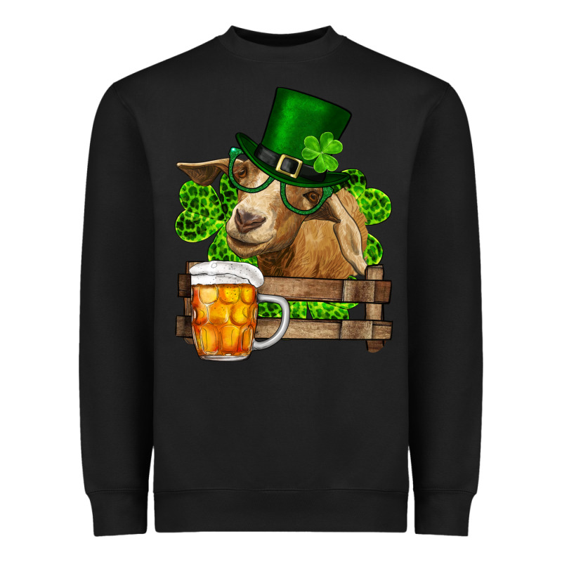 St. Patricks Day Goat And Beer Heavyweight Sweatshirt by RanaPortraitStore | Teevron