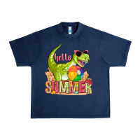 Navy hello summer rex Urban Heavy Tee - texasbilliewilder