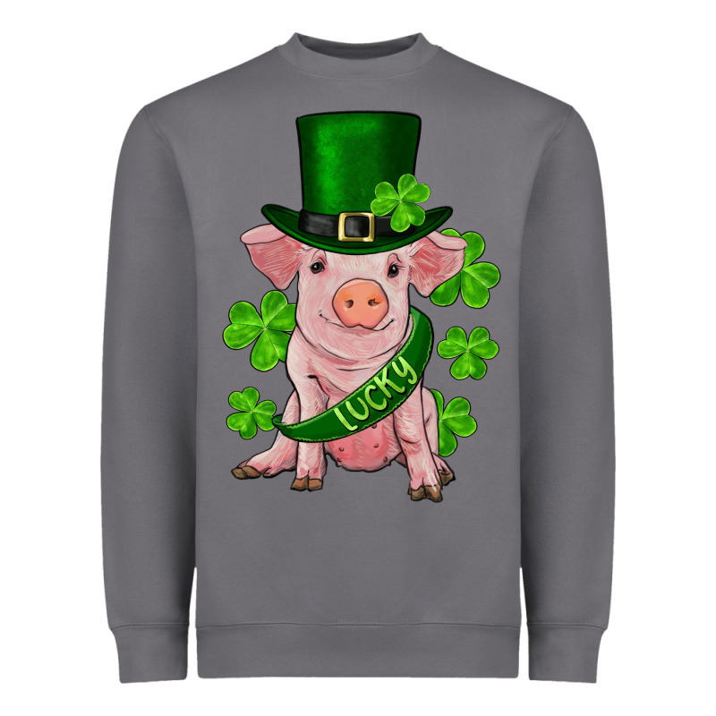 St. Patricks Day Lucky Baby Pig Heavyweight Sweatshirt by RanaPortraitStore | Teevron