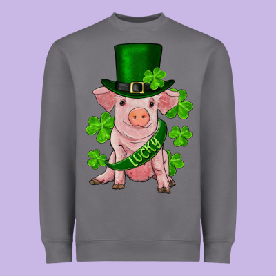 Heavyweight Sweatshirt st. patricks day lucky baby pig