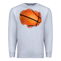 Heather Grey leopard basketball patch Premium Sweatshirt - Jasminsmagicworld