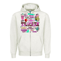 Oatmeal Heather come on teacher lets go party Zipper Hoodie - AdoDesignShop