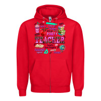 Red come on teacher lets go party Zipper Hoodie - AdoDesignShop
