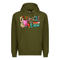 Army Green daycare crew Premium Hoodie - NancyCooperArtShop