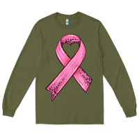 Army Green pink ribbon Long Sleeve Tee - HRA Design Shop