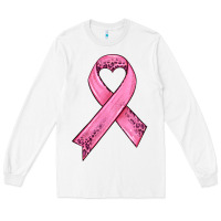 White pink ribbon Long Sleeve Tee - HRA Design Shop