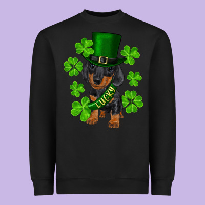 Heavyweight Sweatshirt st. patricks day lucky dachshund puppy