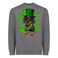 Storm st. patricks day lucky dachshund puppy Heavyweight Sweatshirt - RanaPortraitStore