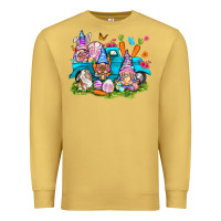 Antique Gold Easter gnomies with truck Premium Sweatshirt - NancyCooperArtShop