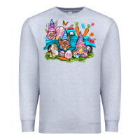 Heather Grey Easter gnomies with truck Premium Sweatshirt - NancyCooperArtShop