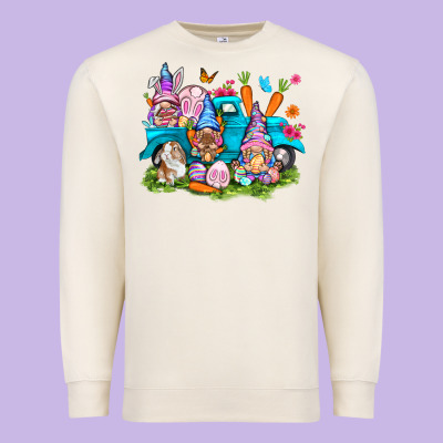 Easter Gnomies With Truck Premium Sweatshirt Designed By Nancycooperartshop
