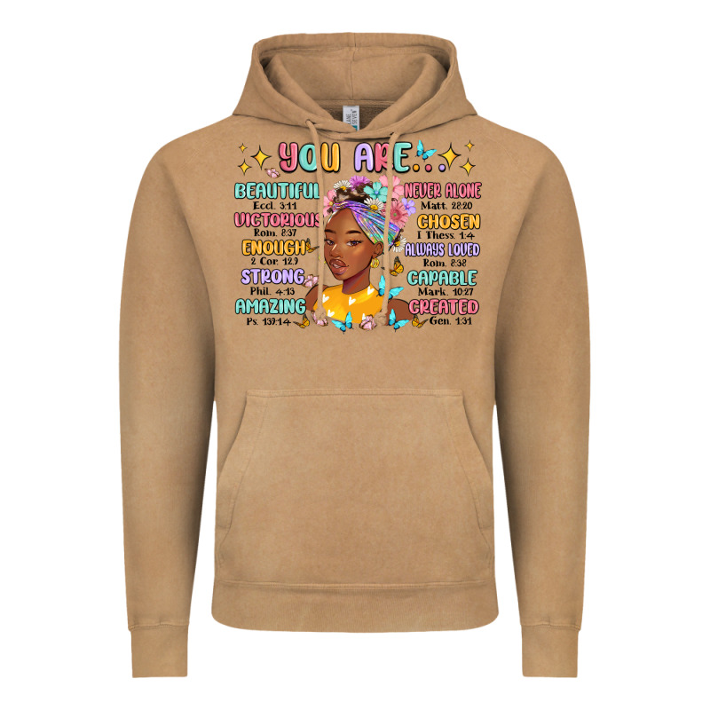 You Are Beautiful Victorious Enough Strong Vintage Hoodie by MaliasSmallBusiness | Teevron