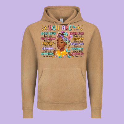 Vintage Hoodie you are beautiful victorious enough strong