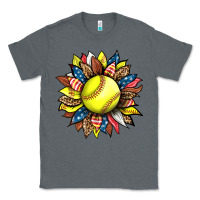 Charcoal Heather softball sunflower Classic Tee - HRA Design Shop