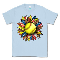 Dusty Blue softball sunflower Classic Tee - HRA Design Shop