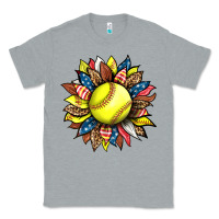 Heather Grey softball sunflower Classic Tee - HRA Design Shop