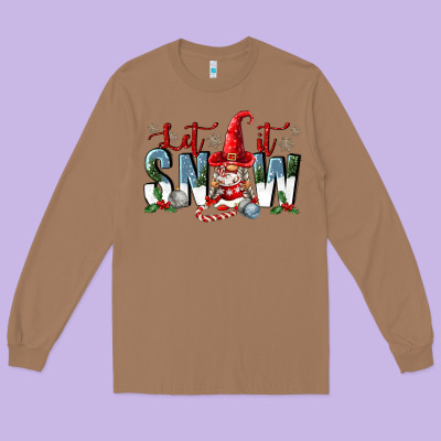 Let It Snow Long Sleeve Tee Designed By Fadigitalartstudio
