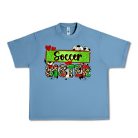 Pebble Blue soccer sister with leopard Urban Heavy Tee - Zillion Design Studio
