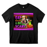 Black eat drink and be scary cow Heavy Core Tee - LillyAllenDesigns