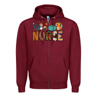 Burgundy nurse fall Zipper Hoodie - JahusDesignShop