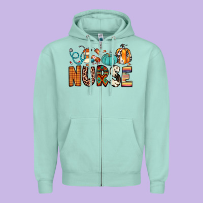 Nurse Fall Zipper Hoodie Designed By Jahusdesignshop