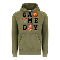 Vintage Olive basketball game day Vintage Hoodie - MaliasSmallBusiness
