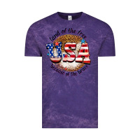 Cloud Purple land of the free usa because of the brave billie w Vintage Tee - texasbilliewilder