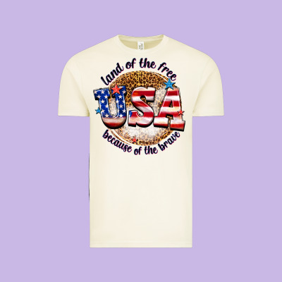 Vintage Tee land of the free usa because of the brave billie w