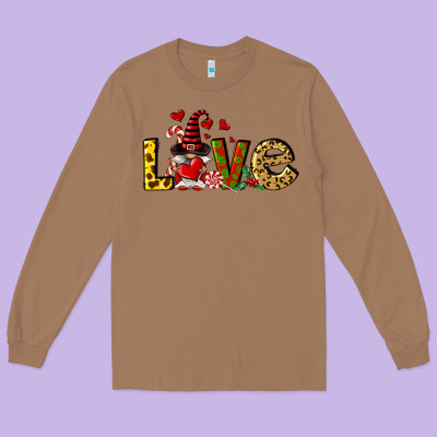 Love Gnomes Long Sleeve Tee Designed By Fadigitalartstudio