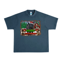Midnight Navy merry christmas black angus cattle and farm Urban Heavy Tee - RanaPortraitStore