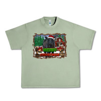 Oil Green merry christmas black angus cattle and farm Urban Heavy Tee - RanaPortraitStore