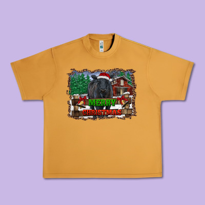 Merry Christmas Black Angus Cattle And Farm Urban Heavy Tee Designed By Ranaportraitstore