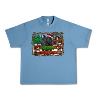Pebble Blue merry christmas black angus cattle and farm Urban Heavy Tee - RanaPortraitStore