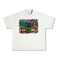 Pistachio merry christmas black angus cattle and farm Urban Heavy Tee - RanaPortraitStore
