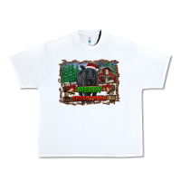 White merry christmas black angus cattle and farm Urban Heavy Tee - RanaPortraitStore