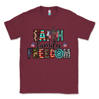 Burgundy faith family freedom Classic Tee - CowhideDigitalArt