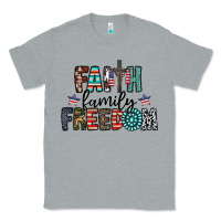 Heather Grey faith family freedom Classic Tee - CowhideDigitalArt