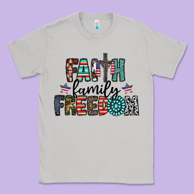 Faith Family Freedom Classic Tee Designed By Cowhidedigitalart