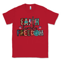 Red faith family freedom Classic Tee - CowhideDigitalArt