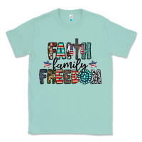 Seafoam faith family freedom Classic Tee - CowhideDigitalArt